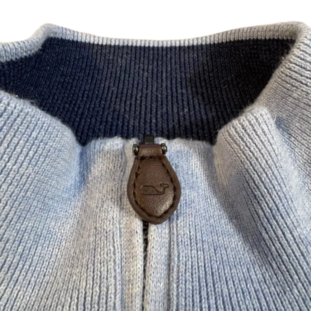 Vineyard Vines Light Blue Quarter Zip Quiet Luxury Preppy Men's Sweater (Size L) - Picture 6 of 13